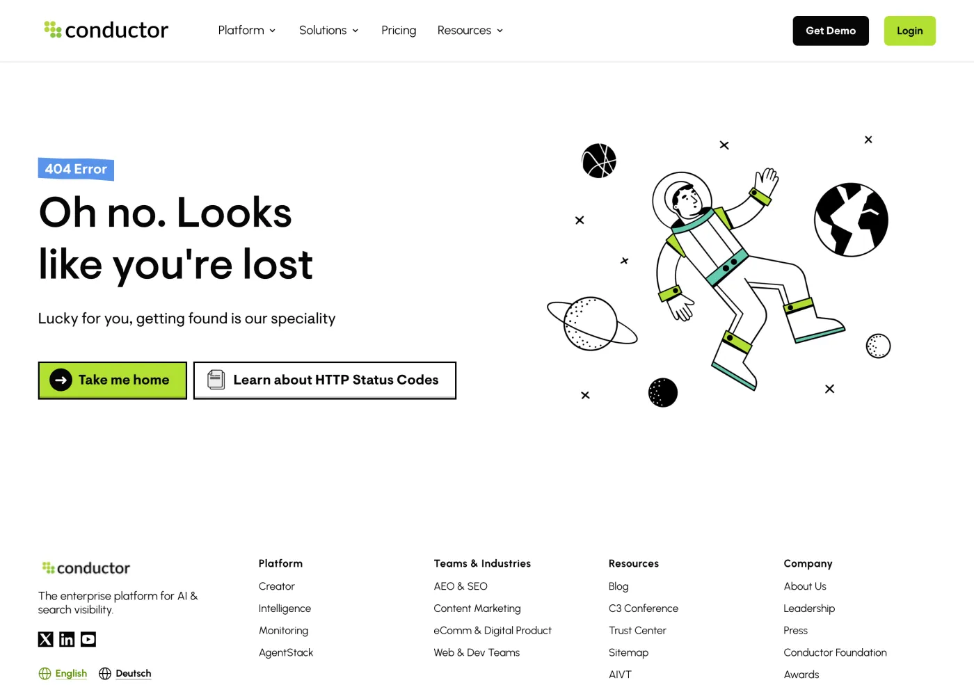 Conductor AI search platform page
