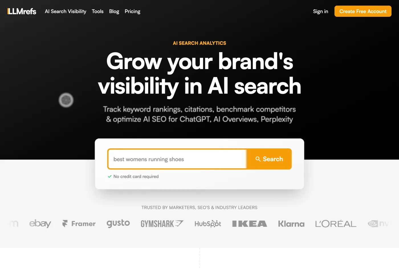 LLMrefs AI search visibility page
