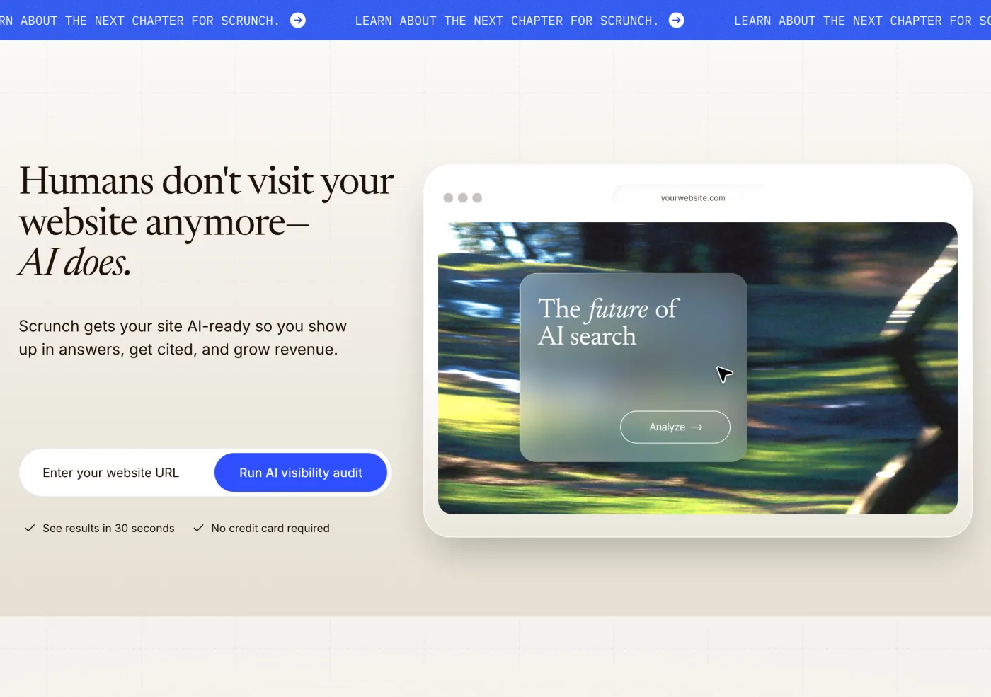 Scrunch AI homepage