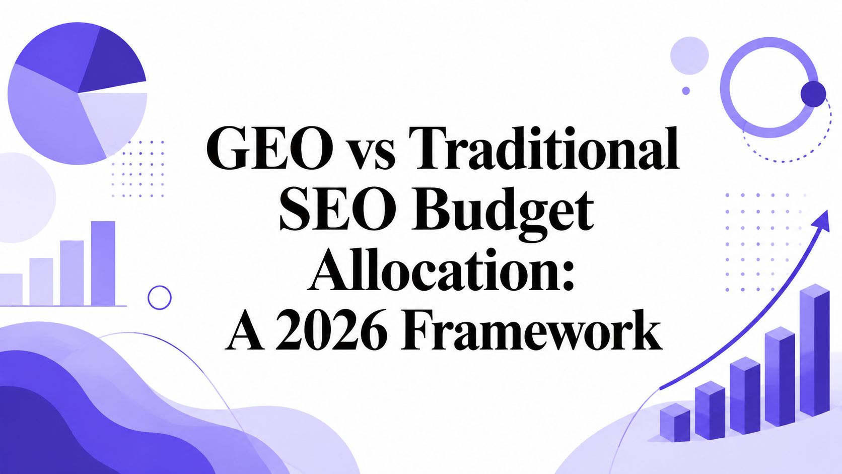 Title card for an article on splitting budget between GEO and traditional SEO
