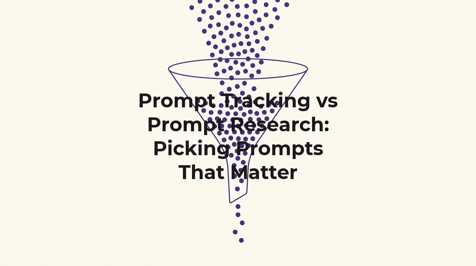 Prompt tracking vs prompt research: a broad AI-visibility phrase carries measurable search volume while four niche template-generated variants of it show none, read 27 August 2026.