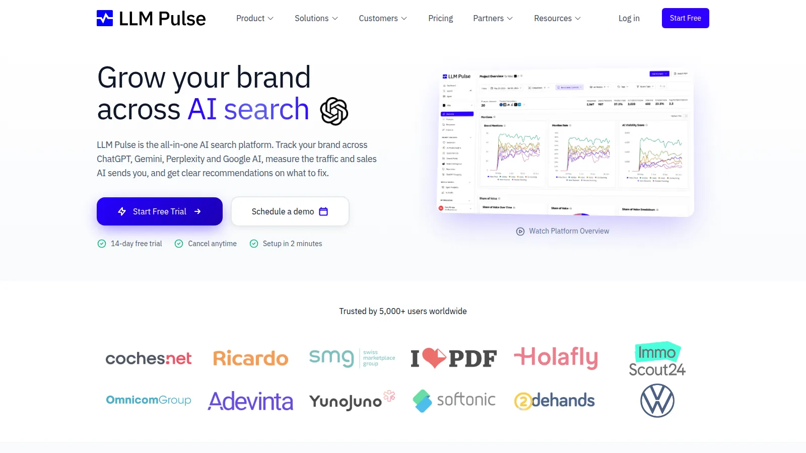 LLM Pulse homepage