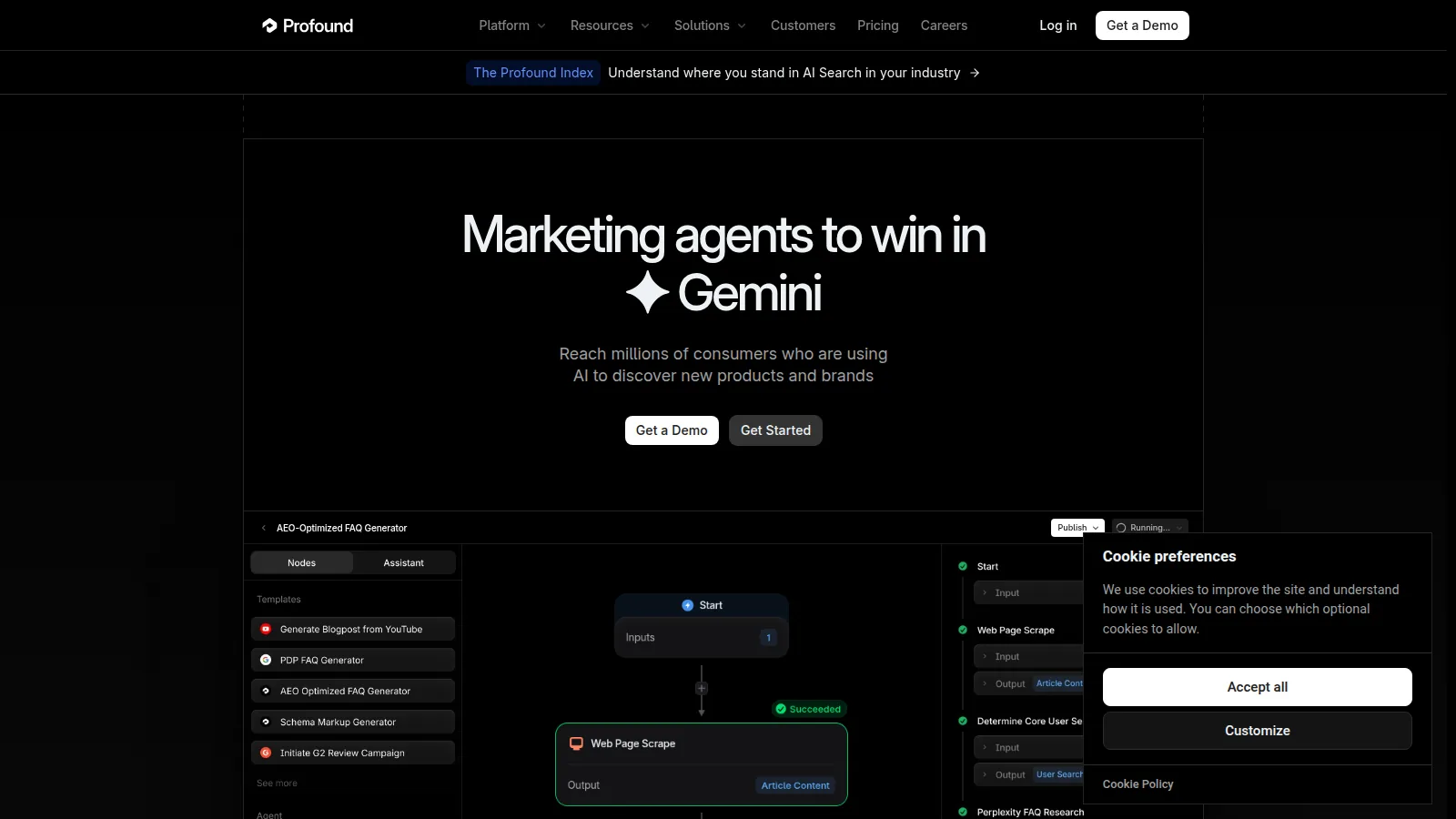Profound homepage