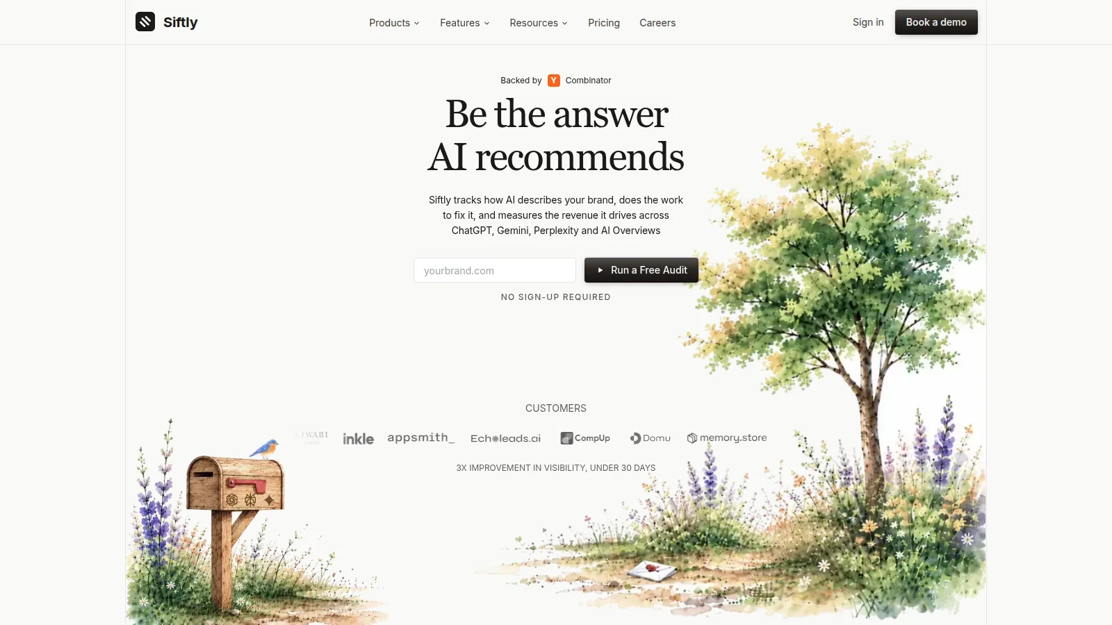 Siftly homepage